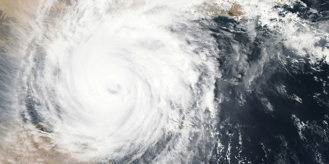 satellite image of a typhoon