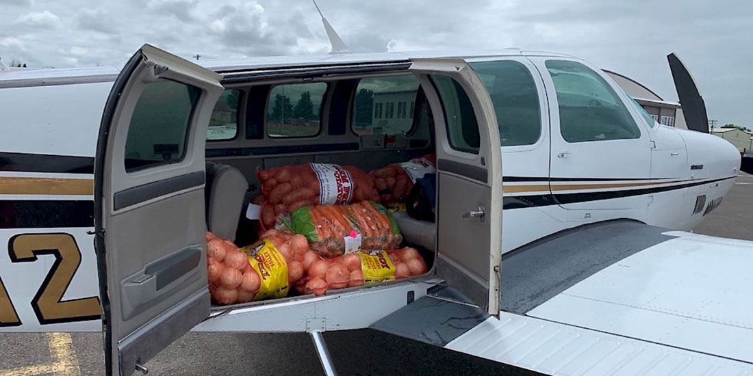 Terry's plane with food